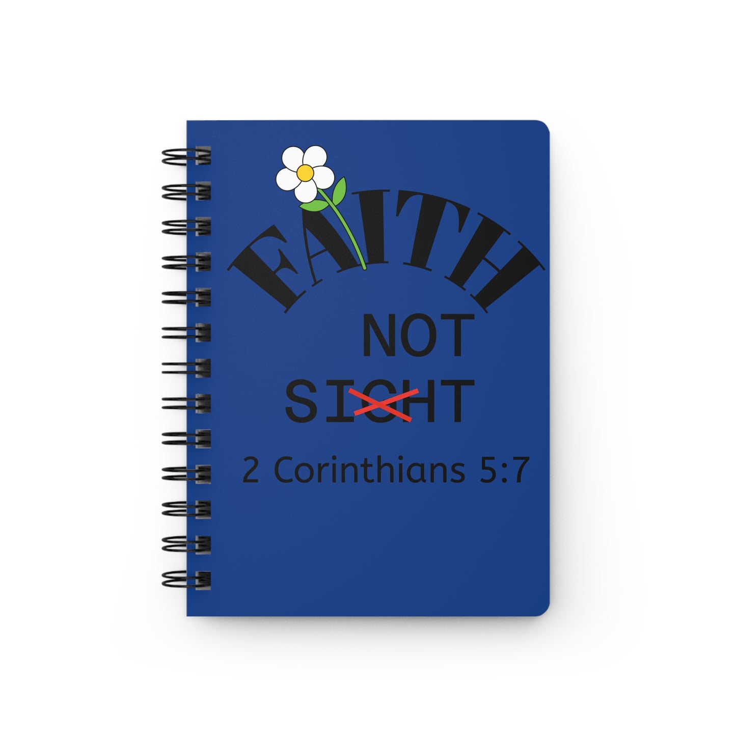 KT&T Faith Not Sight Spiral Bound Journal- Blue
