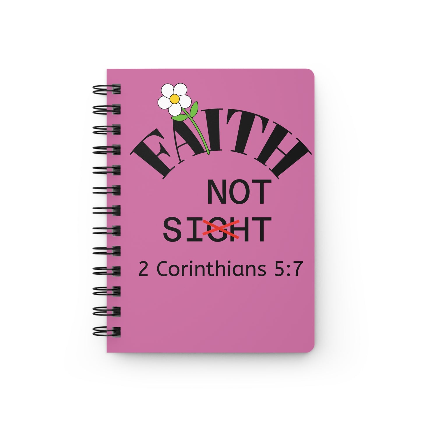 Diario en espiral Faith Not Sight de KT&T - Rosa