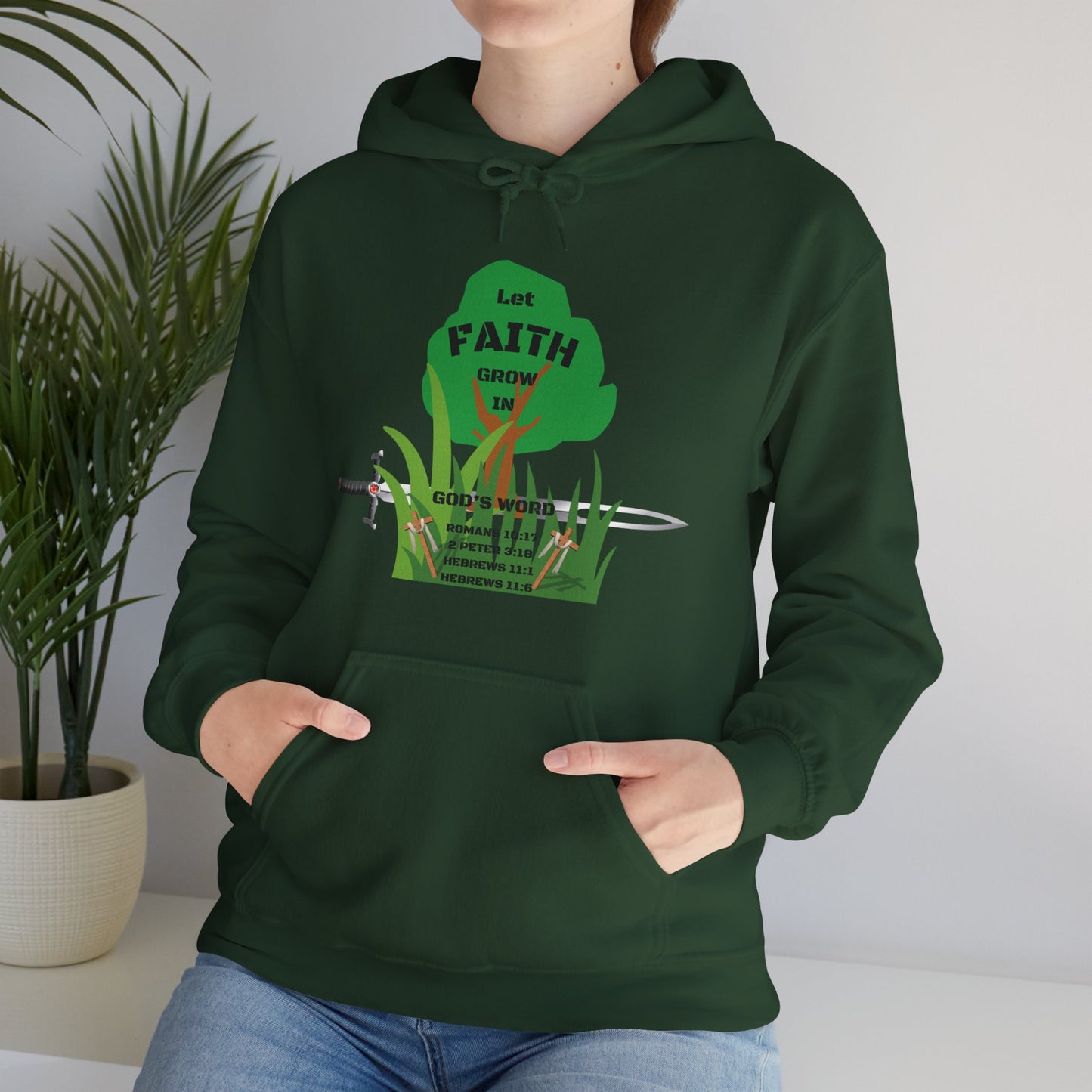 KT&T Let Faith Grow In God's Word Unisex Heavy Blend™ Hooded Sweatshirt