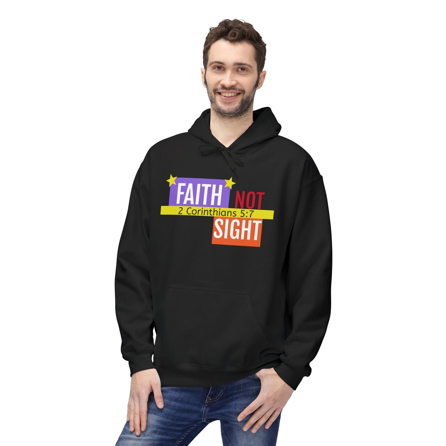 KT&T "Faith Not Sight" Unisex Mid weight Soft Style Fleece Hoodie
