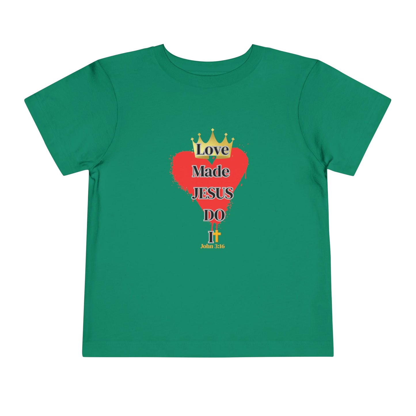 Camiseta de manga corta para niños pequeños KT&amp;T Love Made Jesus Do IT 
