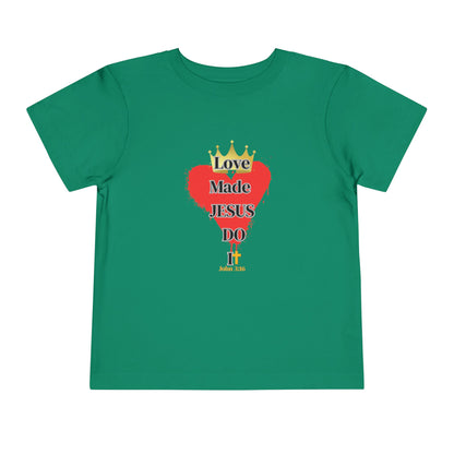 Camiseta de manga corta para niños pequeños KT&amp;T Love Made Jesus Do IT 