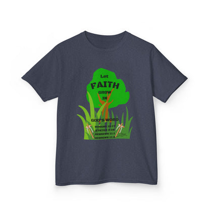 KT&T Let Faith Grow in God's Word Kids Heavy Cotton™ Tee