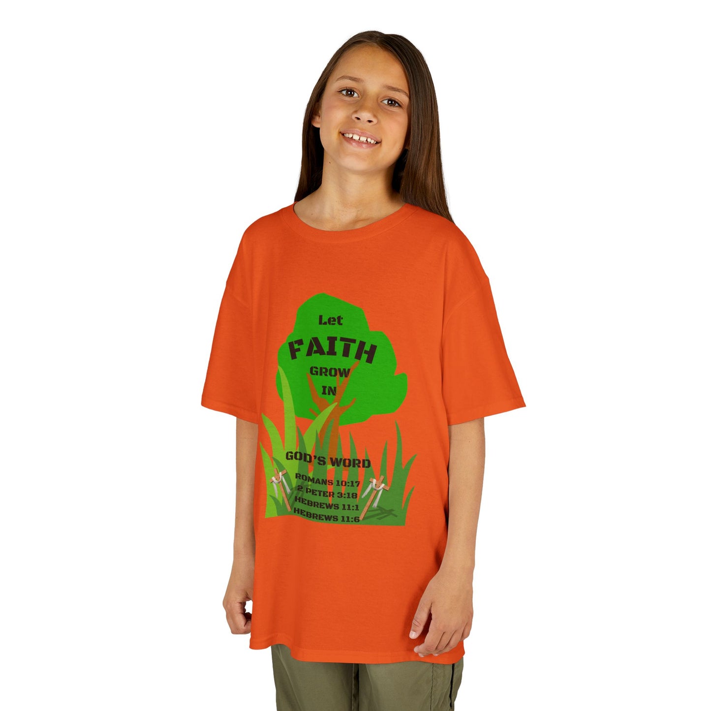 KT&T Let Faith Grow in God's Word Kids Heavy Cotton™ Tee