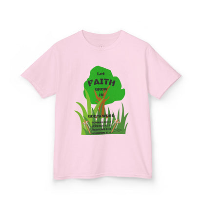 KT&T Let Faith Grow in God's Word Kids Heavy Cotton™ Tee