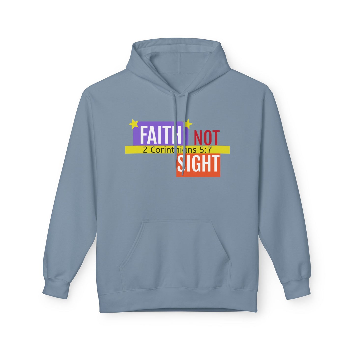 KT&T "Faith Not Sight" Unisex Mid weight Soft Style Fleece Hoodie