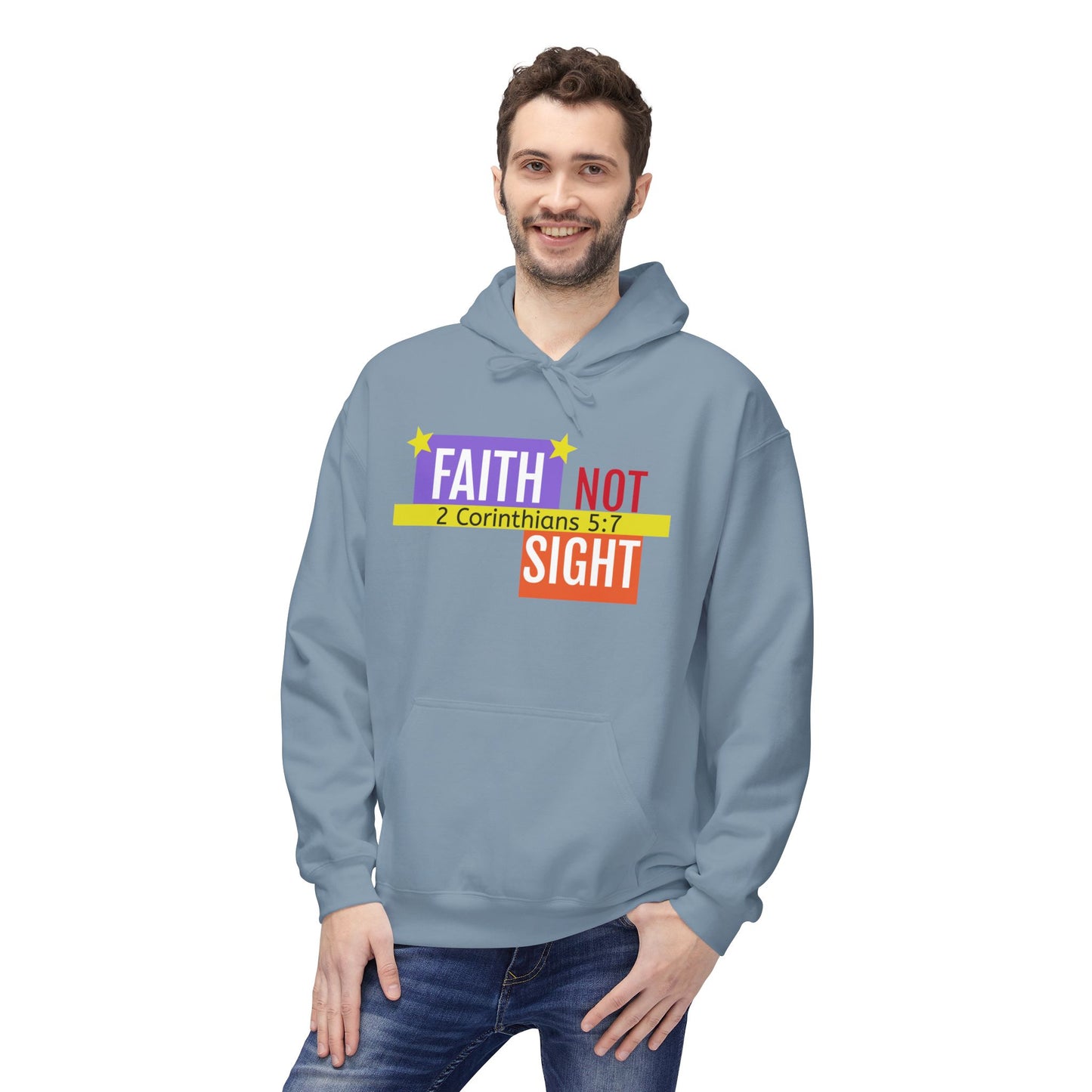 KT&T "Faith Not Sight" Unisex Mid weight Soft Style Fleece Hoodie