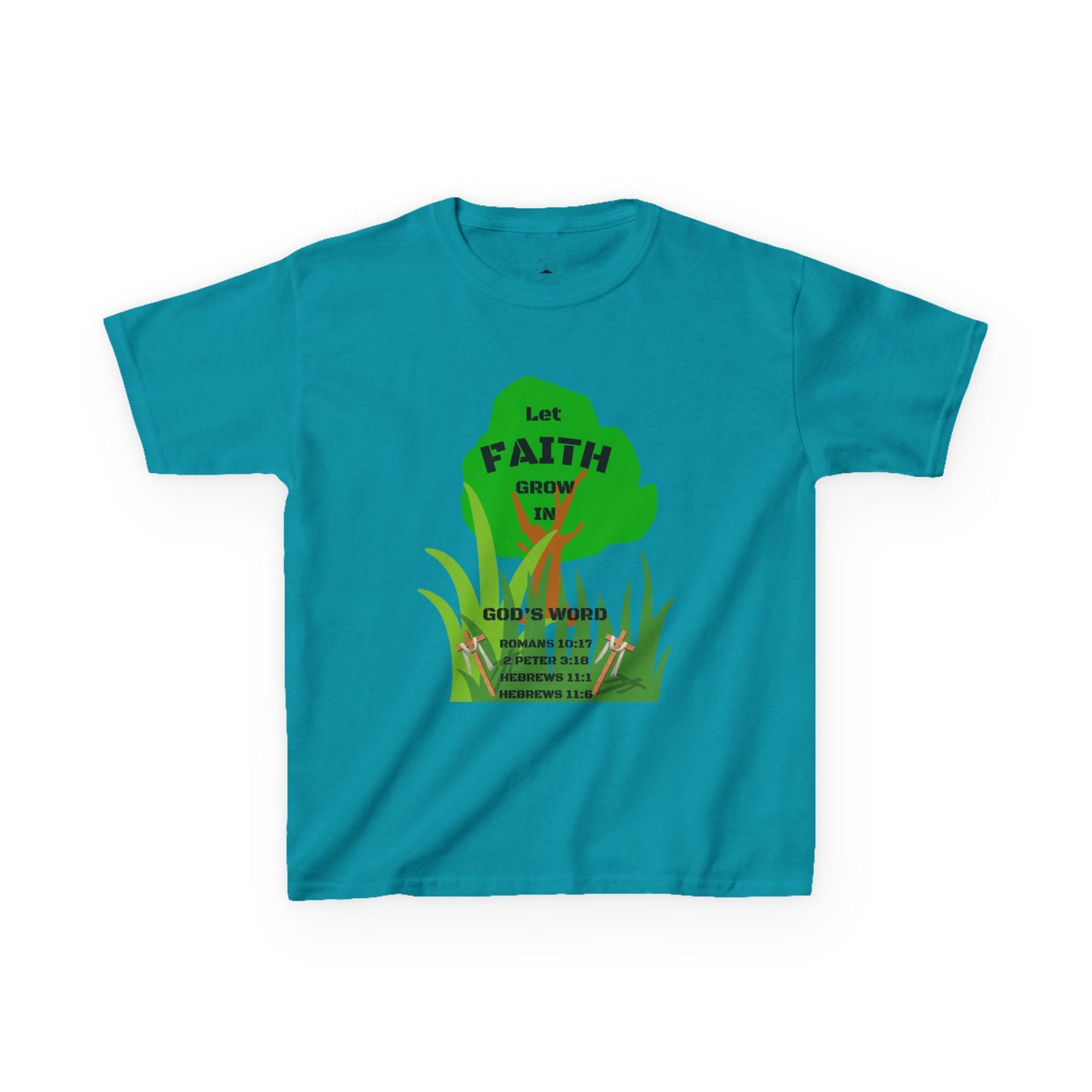 KT&T Let Faith Grow in God's Word Kids Heavy Cotton™ Tee