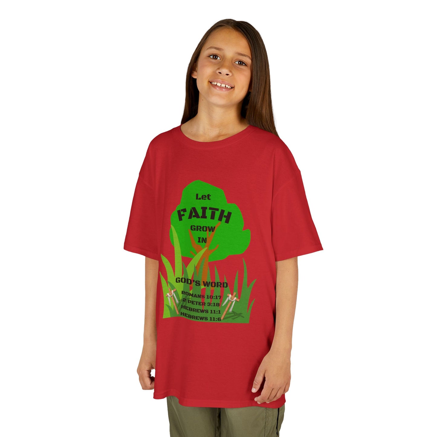 KT&T Let Faith Grow in God's Word Kids Heavy Cotton™ Tee