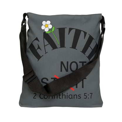 Bolsa de mano ajustable Faith Not Sight de KT&amp;T (AOP) 