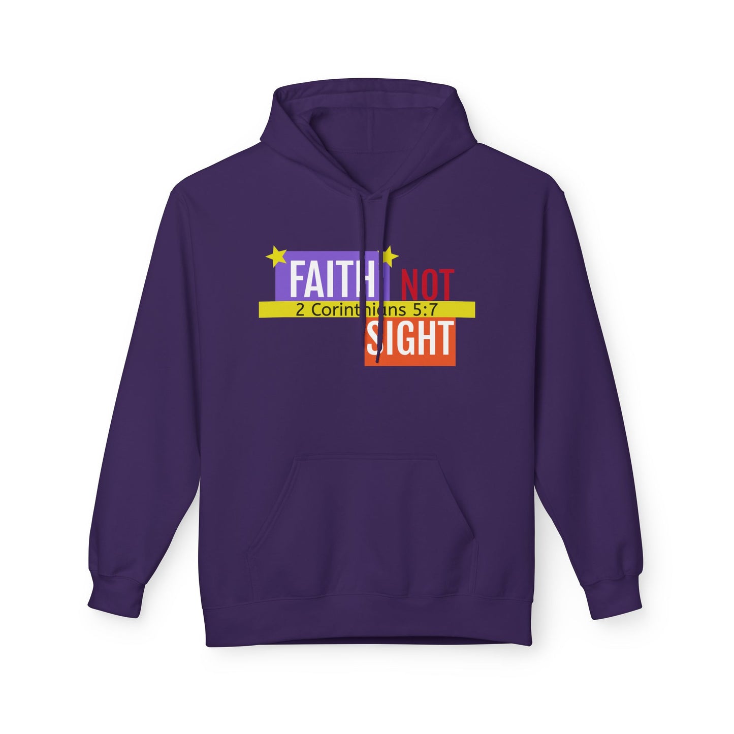 KT&T "Faith Not Sight" Unisex Mid weight Soft Style Fleece Hoodie