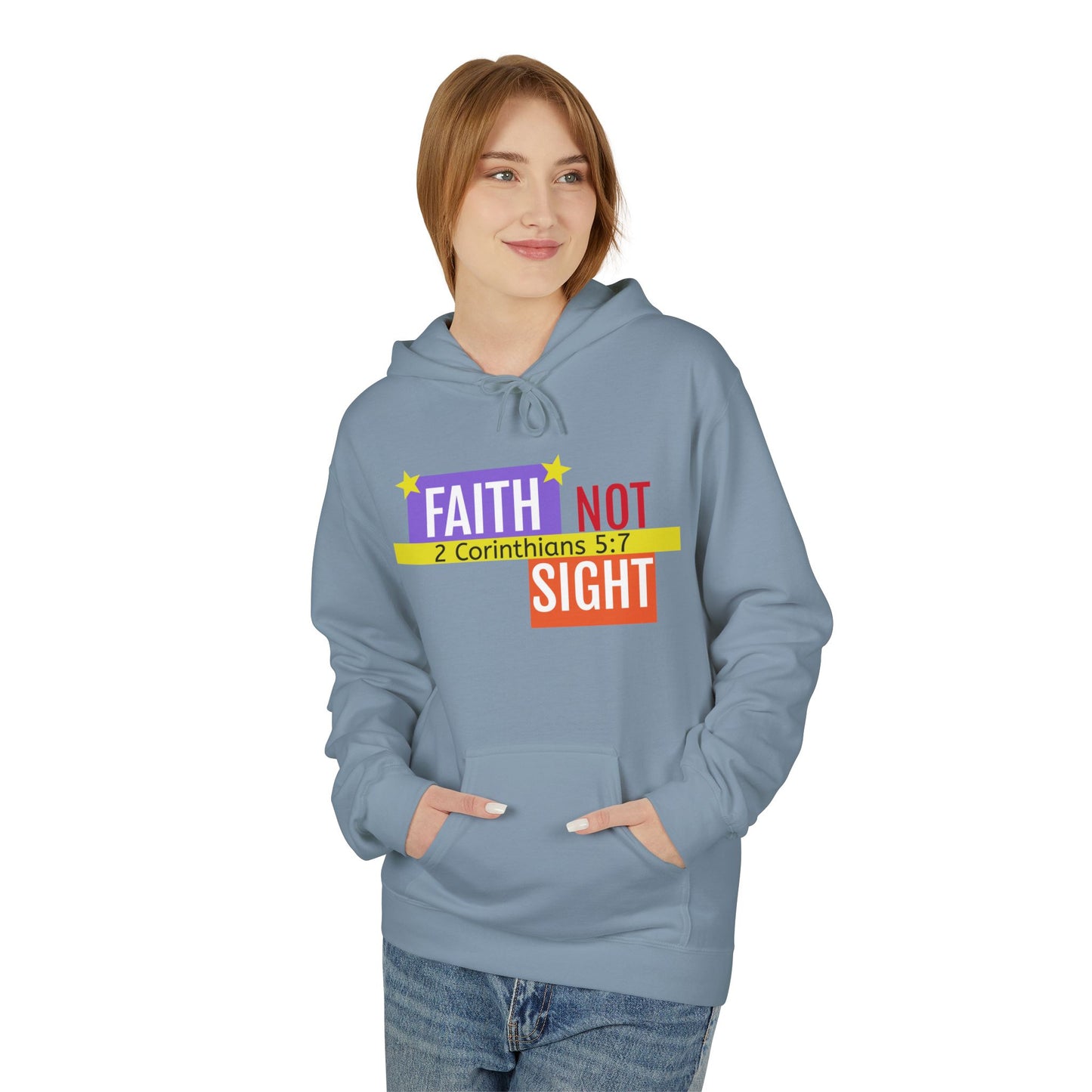 KT&T "Faith Not Sight" Unisex Mid weight Soft Style Fleece Hoodie