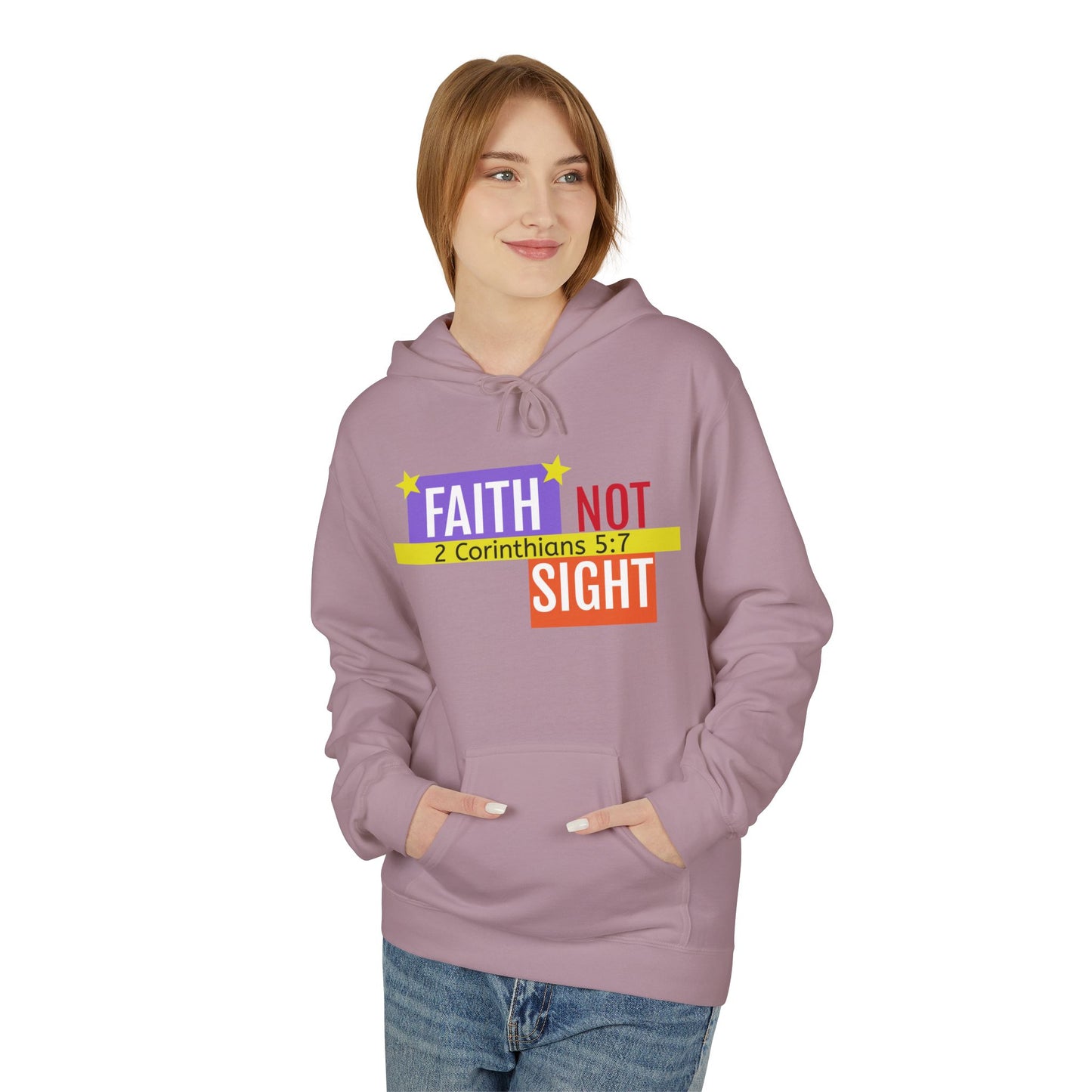 KT&T "Faith Not Sight" Unisex Mid weight Soft Style Fleece Hoodie