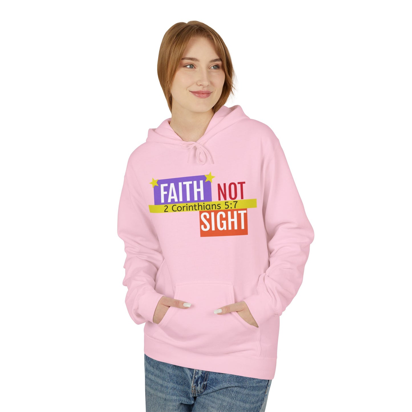 KT&T "Faith Not Sight" Unisex Mid weight Soft Style Fleece Hoodie