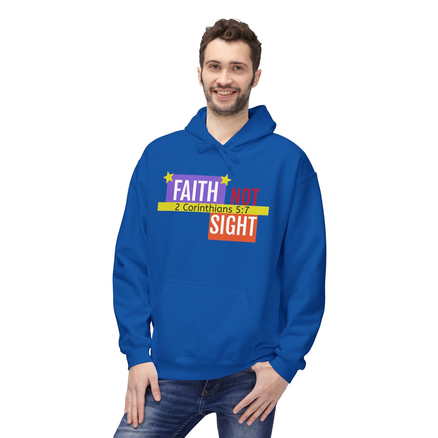 KT&T "Faith Not Sight" Unisex Mid weight Soft Style Fleece Hoodie