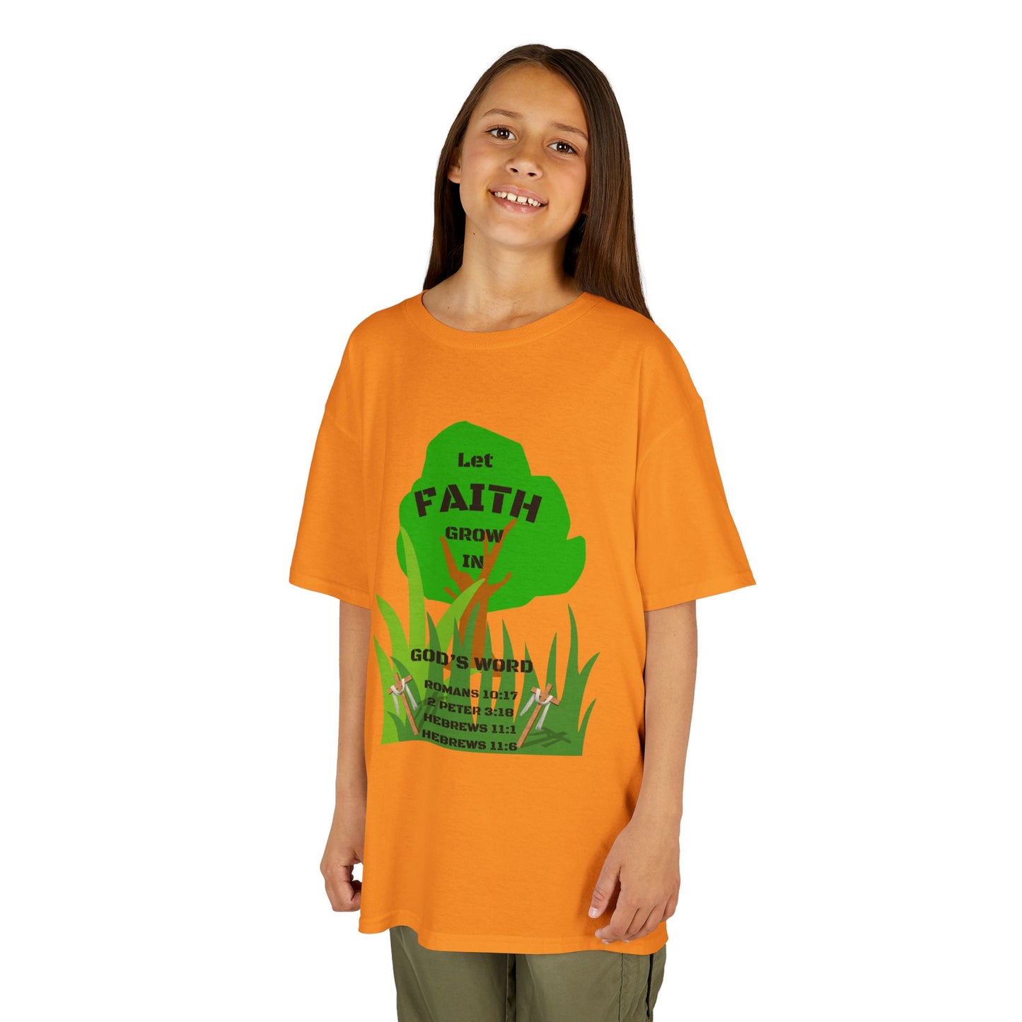 KT&T Let Faith Grow in God's Word Kids Heavy Cotton™ Tee