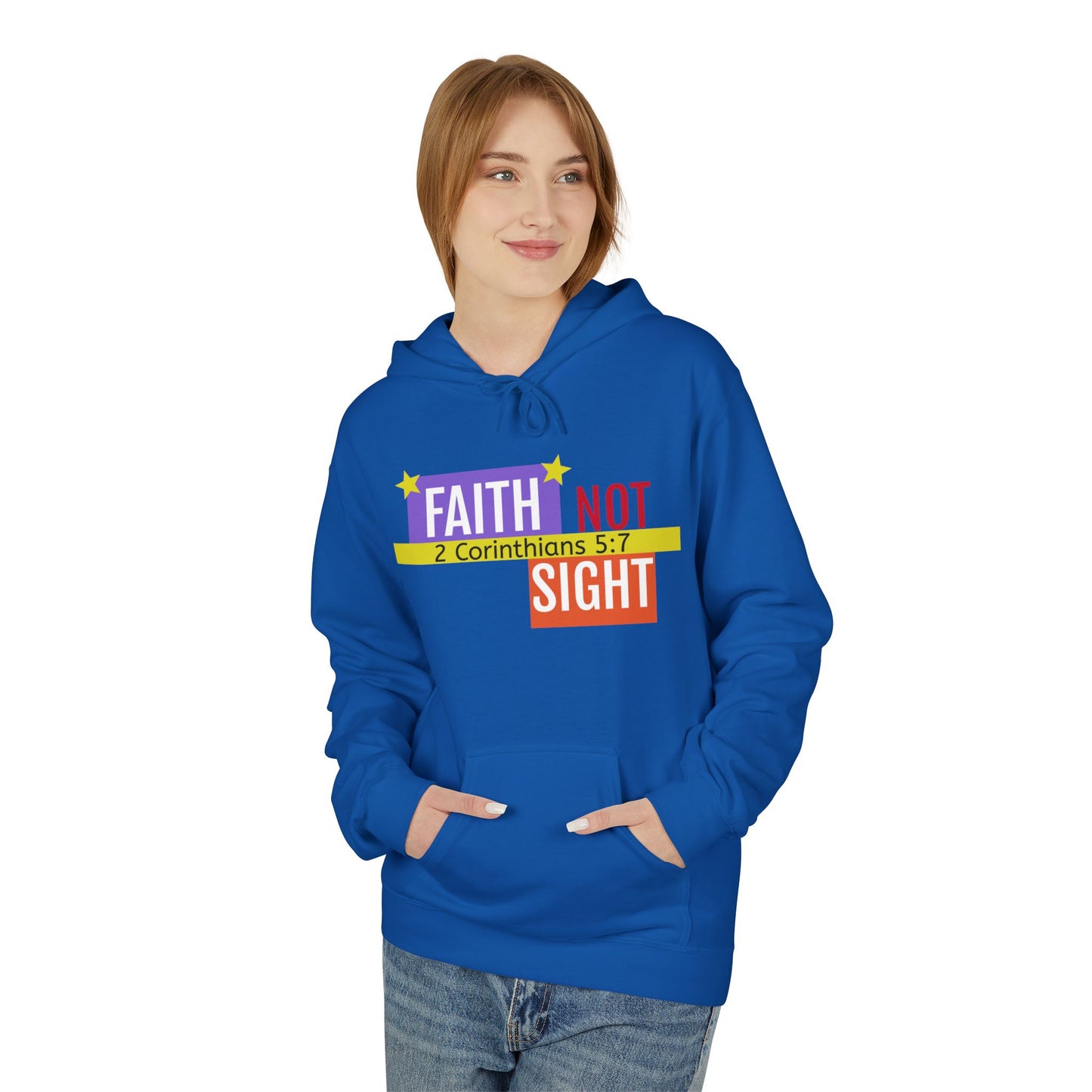 KT&T "Faith Not Sight" Unisex Mid weight Soft Style Fleece Hoodie