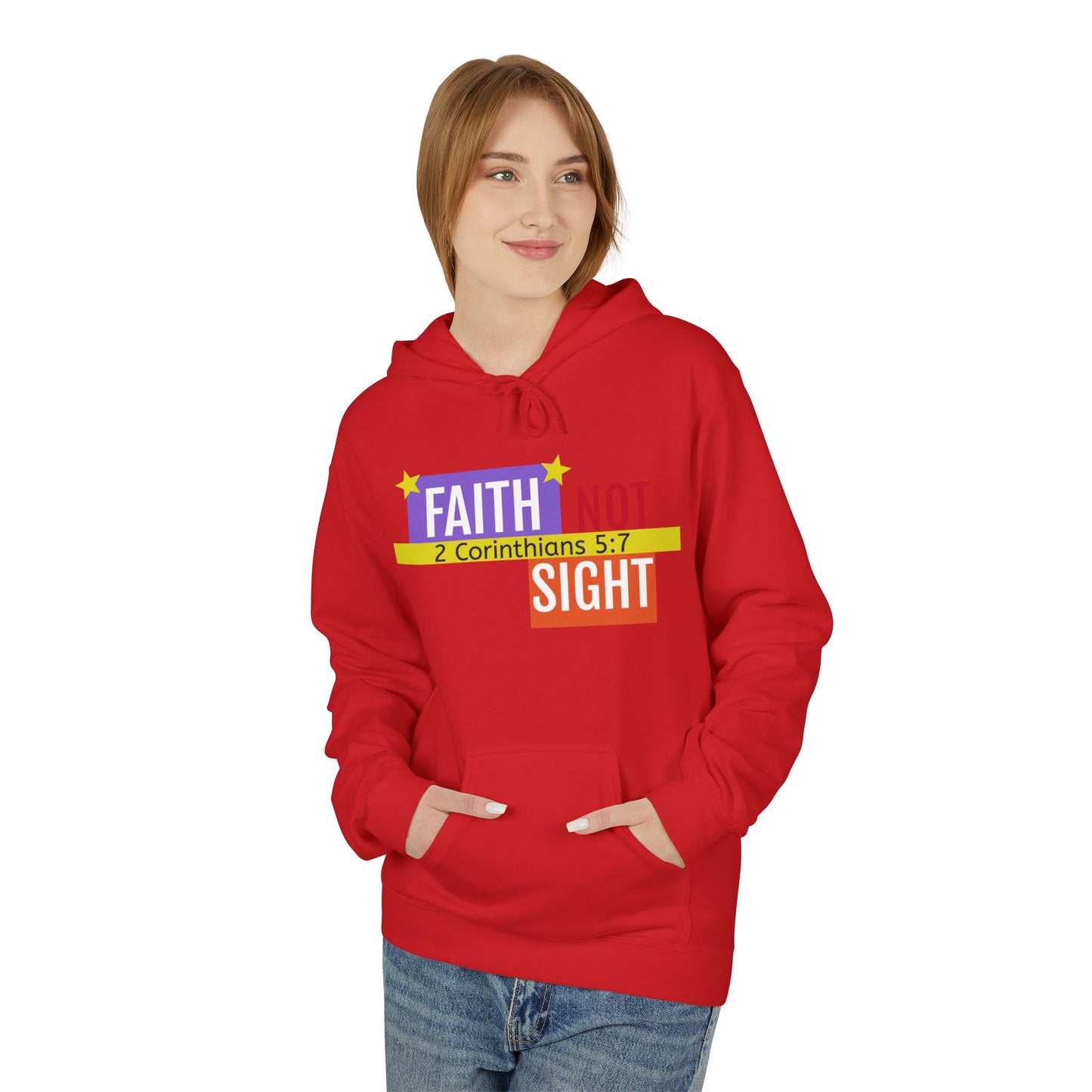 KT&T "Faith Not Sight" Unisex Mid weight Soft Style Fleece Hoodie