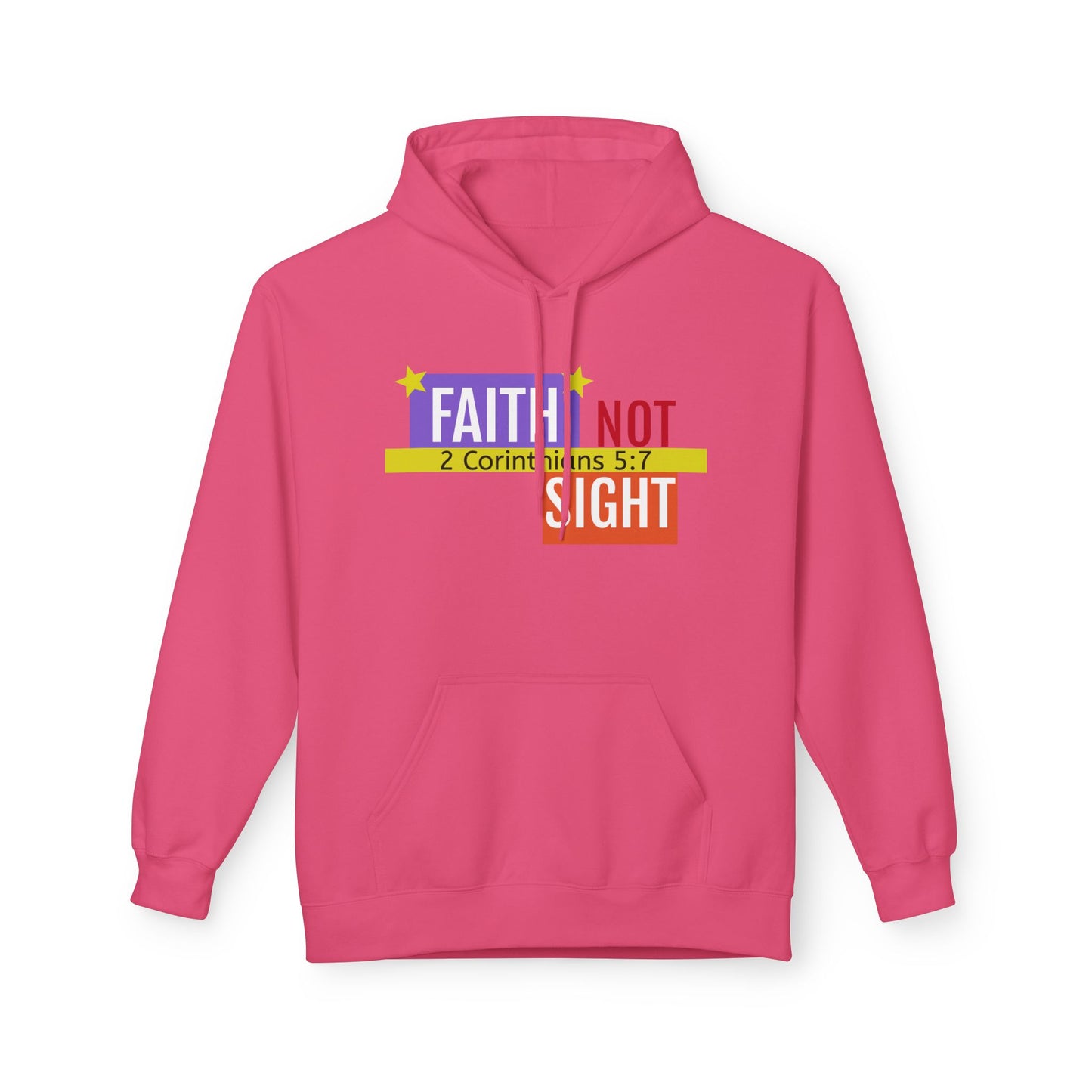 KT&T "Faith Not Sight" Unisex Mid weight Soft Style Fleece Hoodie