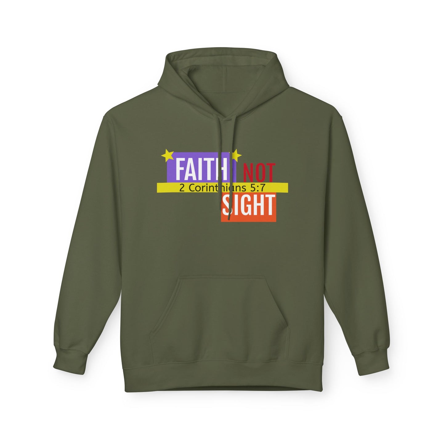 KT&T "Faith Not Sight" Unisex Mid weight Soft Style Fleece Hoodie