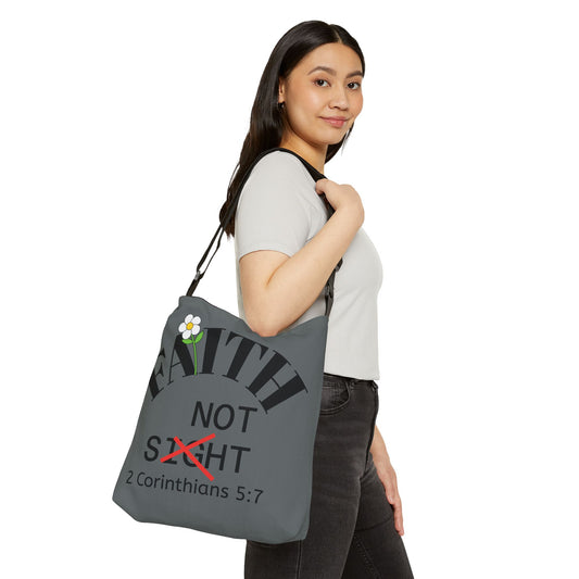 KT&T Faith Not Sight Adjustable Tote Bag (AOP)