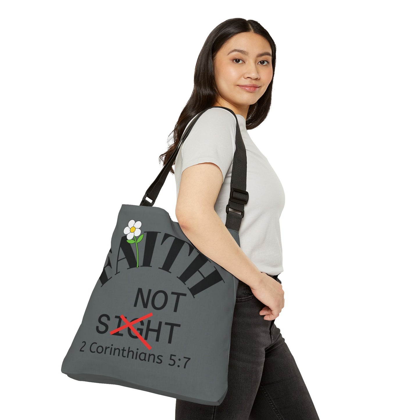 Bolsa de mano ajustable Faith Not Sight de KT&amp;T (AOP) 