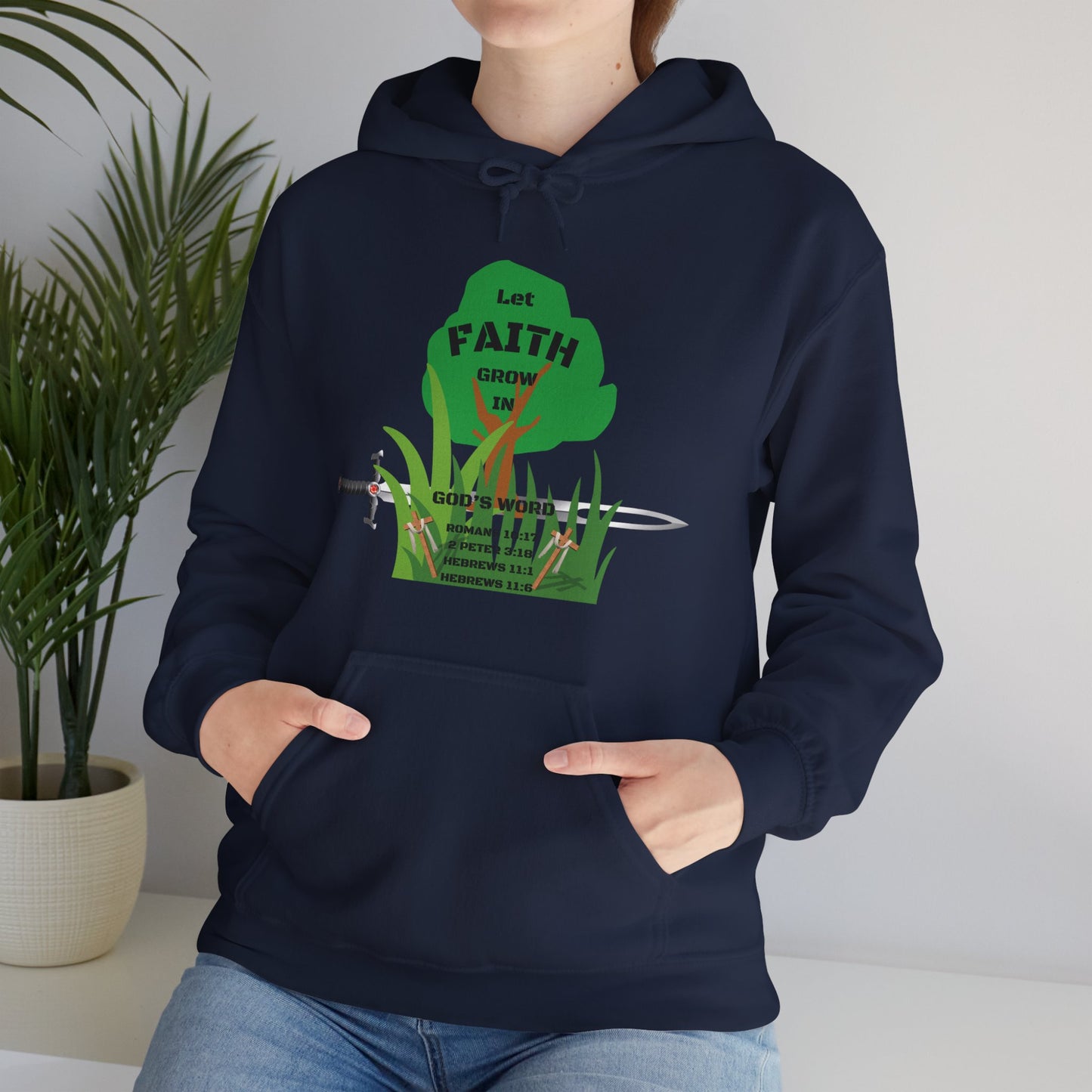 KT&T Let Faith Grow In God's Word Unisex Heavy Blend™ Hooded Sweatshirt