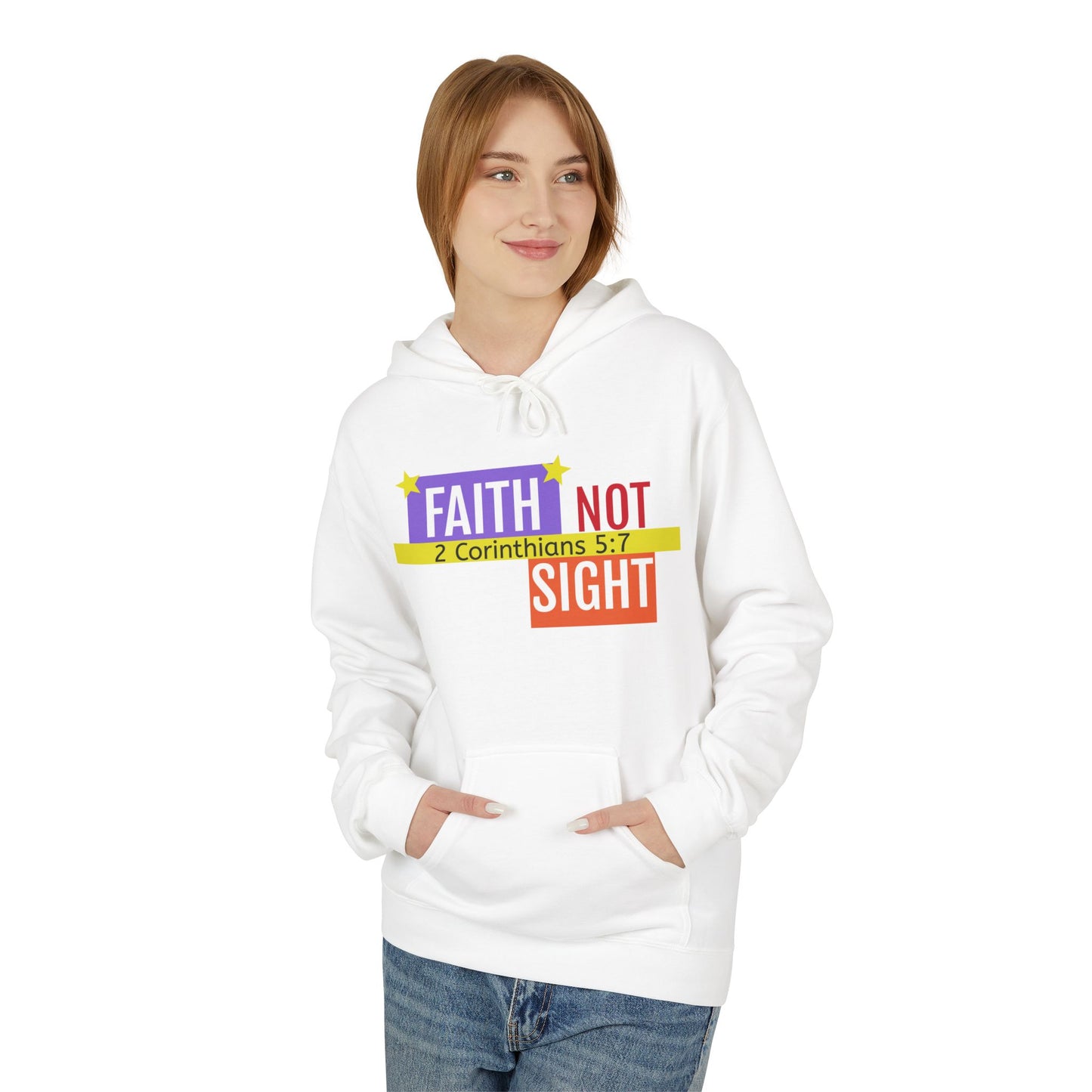 KT&T "Faith Not Sight" Unisex Mid weight Soft Style Fleece Hoodie