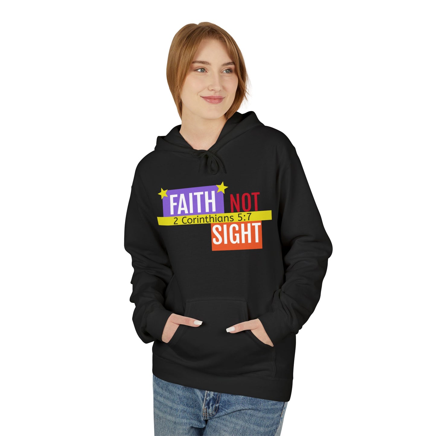 KT&T "Faith Not Sight" Unisex Mid weight Soft Style Fleece Hoodie