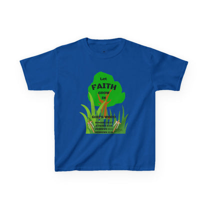 KT&T Let Faith Grow in God's Word Kids Heavy Cotton™ Tee