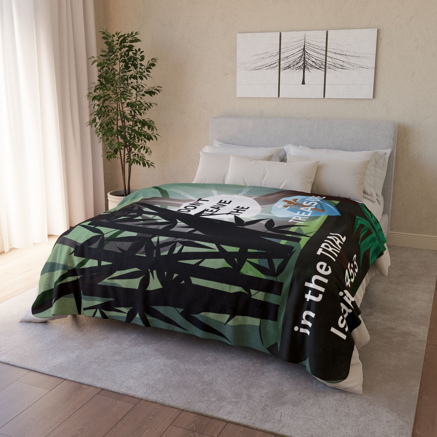 KT&T Don't Leave The Treasure In The Trial Fleece Sherpa Blanket