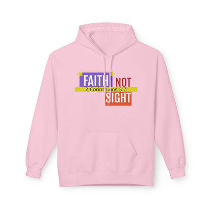 KT&T "Faith Not Sight" Unisex Mid weight Soft Style Fleece Hoodie