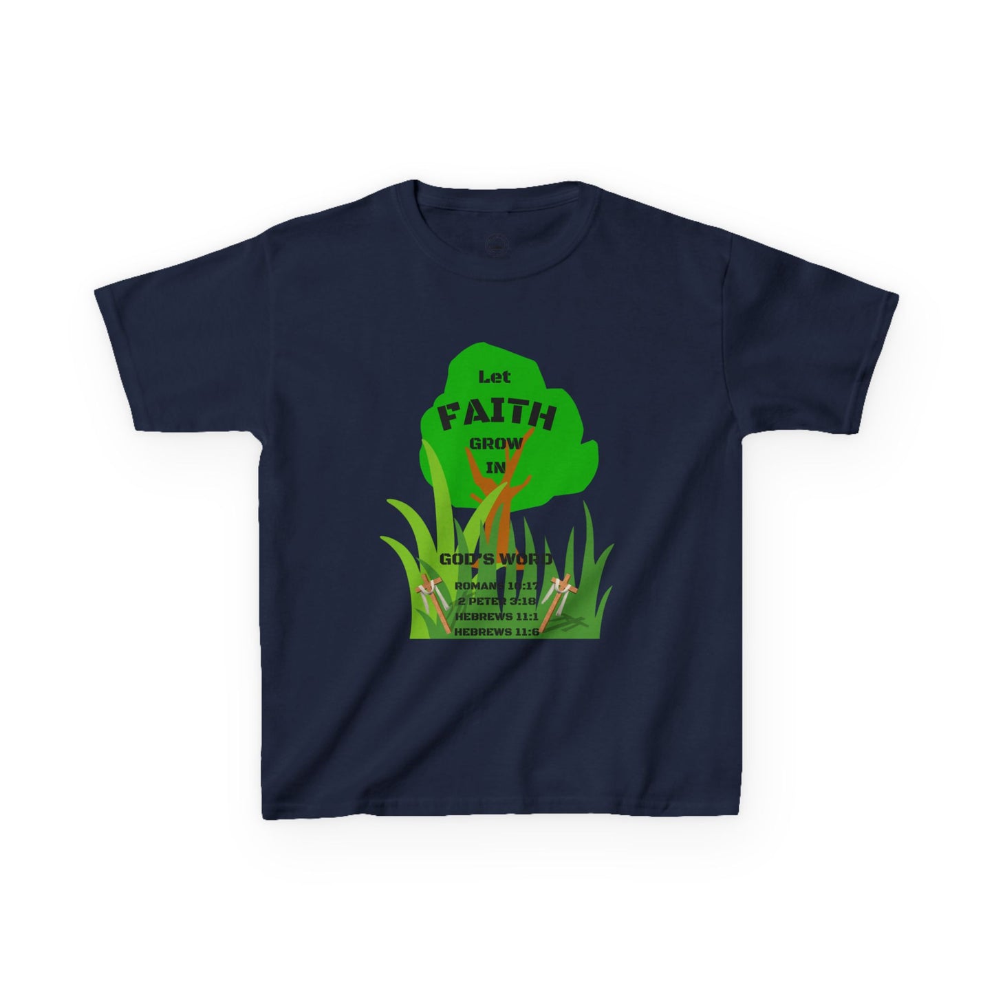 KT&T Let Faith Grow in God's Word Kids Heavy Cotton™ Tee