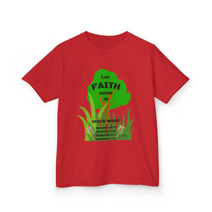 KT&T Let Faith Grow in God's Word Kids Heavy Cotton™ Tee