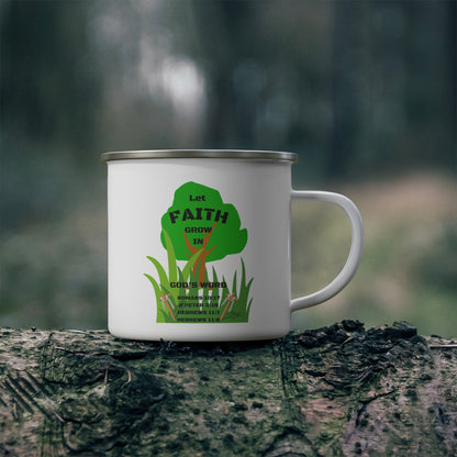 KT&T Let Faith Grow in God's Word Enamel Camping Mug