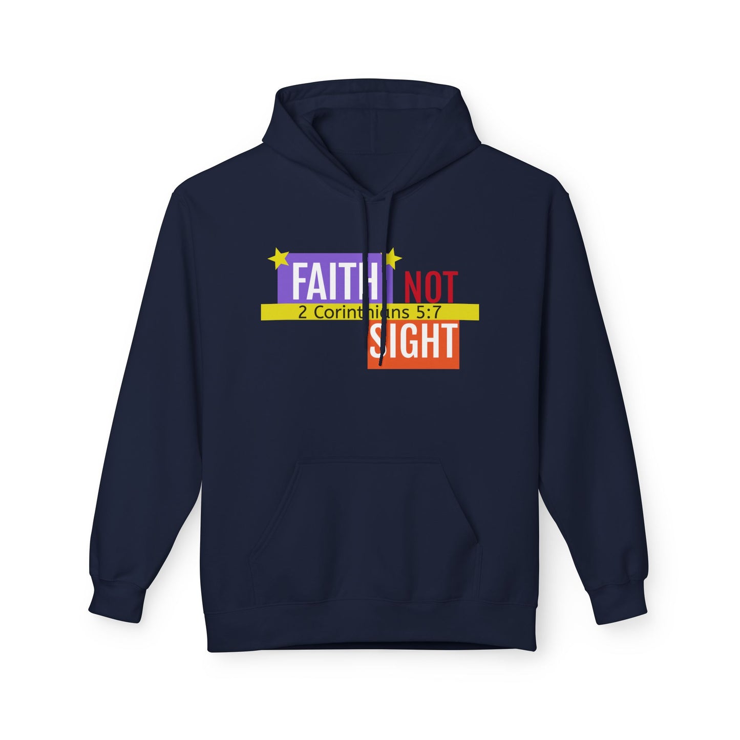 KT&T "Faith Not Sight" Unisex Mid weight Soft Style Fleece Hoodie