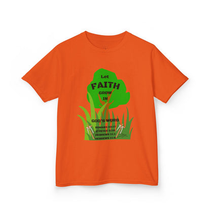 KT&T Let Faith Grow in God's Word Kids Heavy Cotton™ Tee