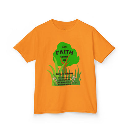 KT&T Let Faith Grow in God's Word Kids Heavy Cotton™ Tee