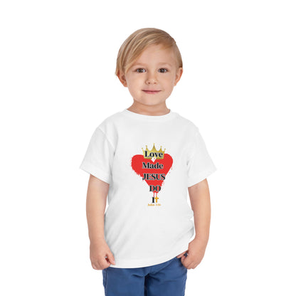 Camiseta de manga corta para niños pequeños KT&amp;T Love Made Jesus Do IT 