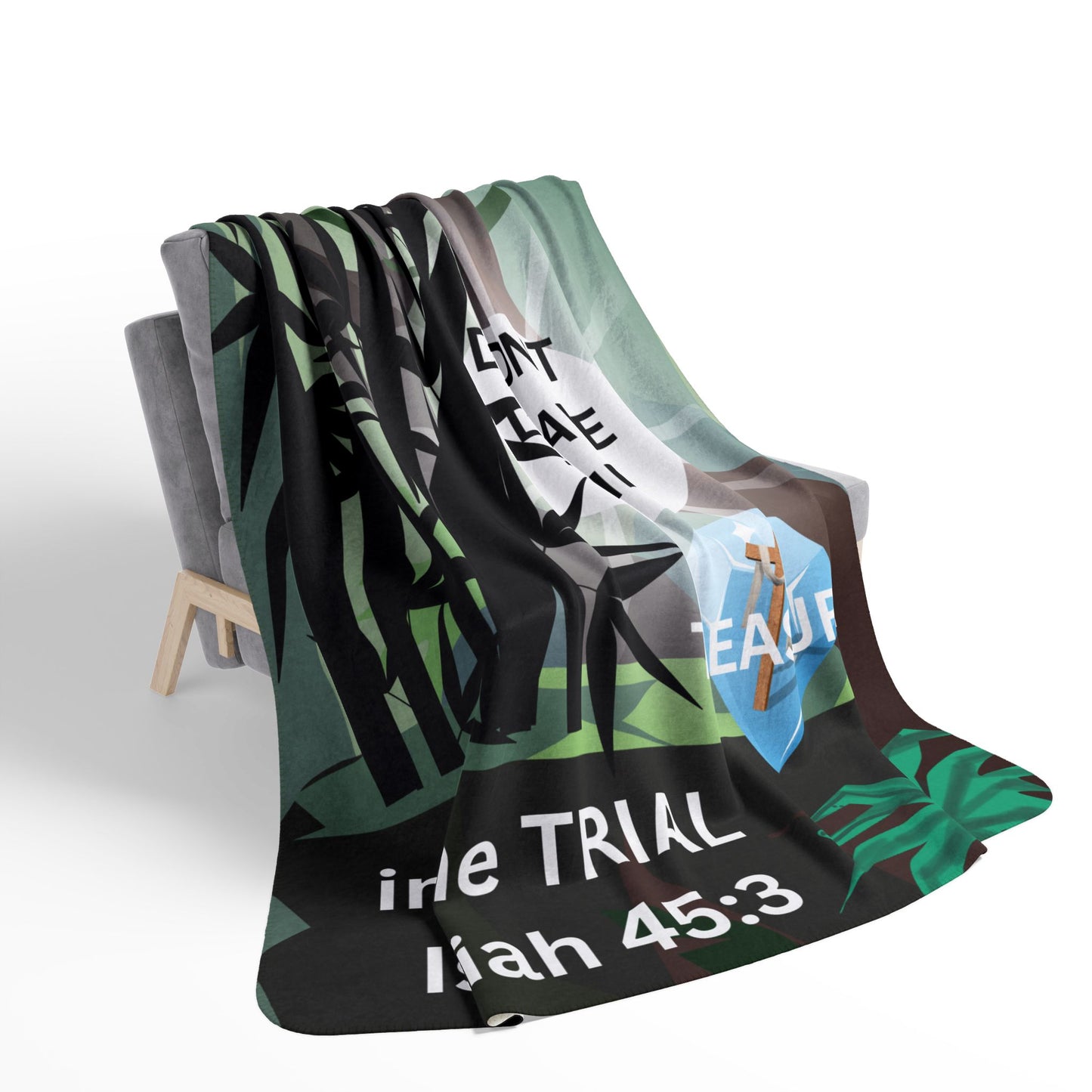 KT&T Don't Leave The Treasure In The Trial Fleece Sherpa Blanket