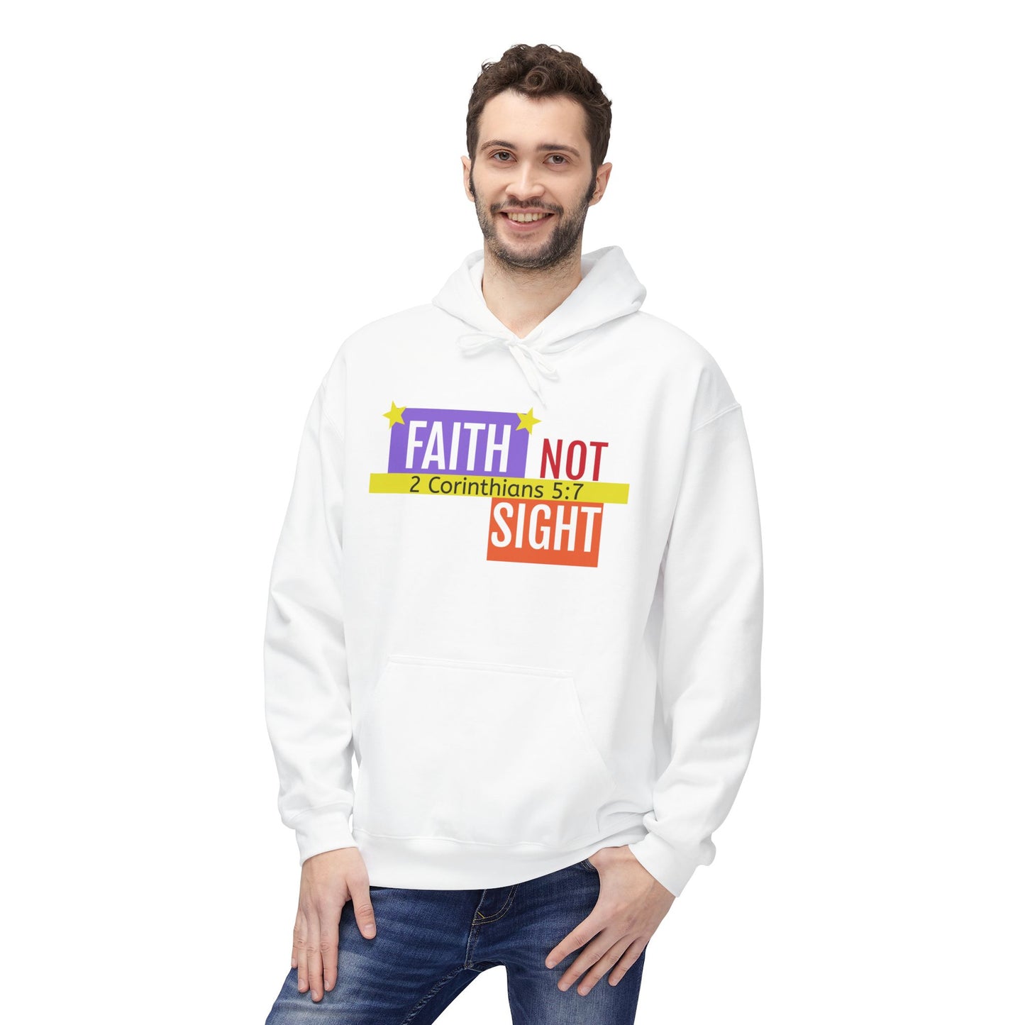 KT&T "Faith Not Sight" Unisex Mid weight Soft Style Fleece Hoodie