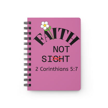 Diario en espiral Faith Not Sight de KT&amp;T - Rosa