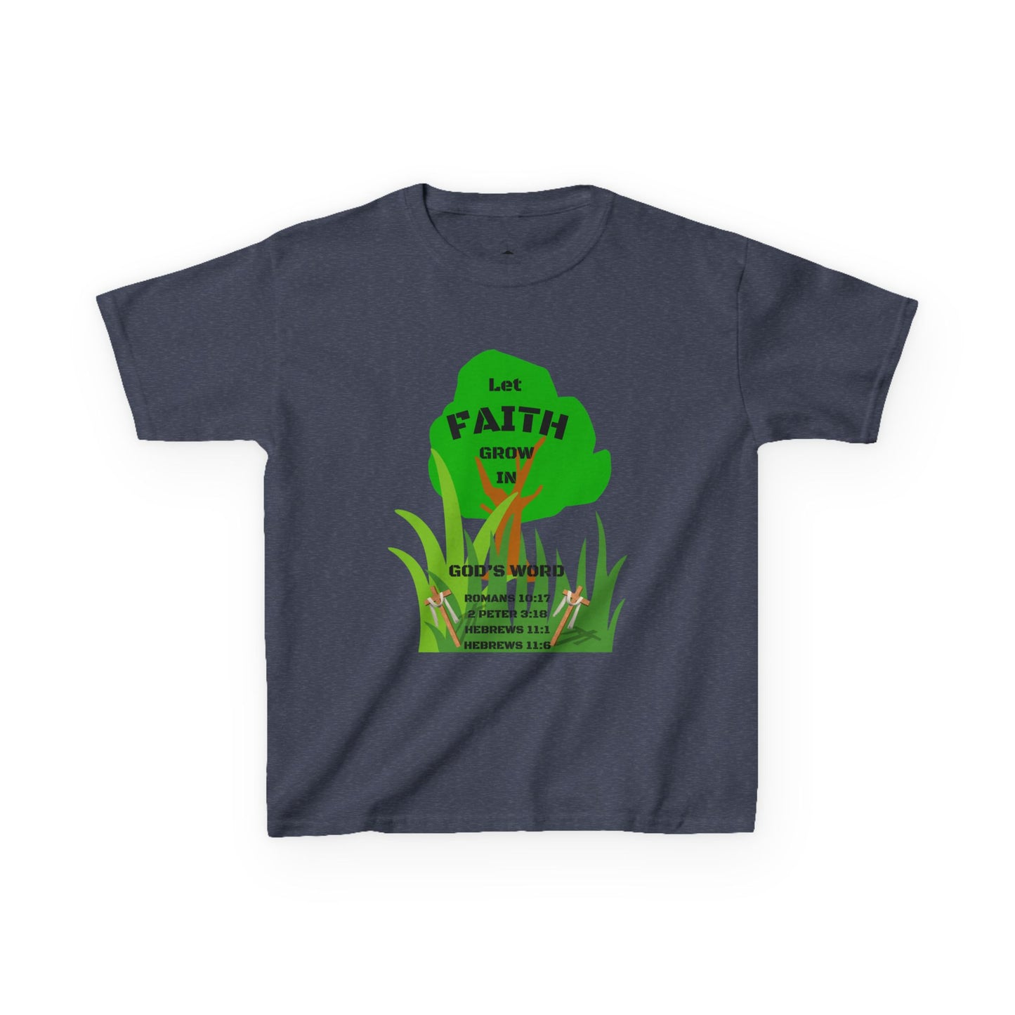 KT&T Let Faith Grow in God's Word Kids Heavy Cotton™ Tee