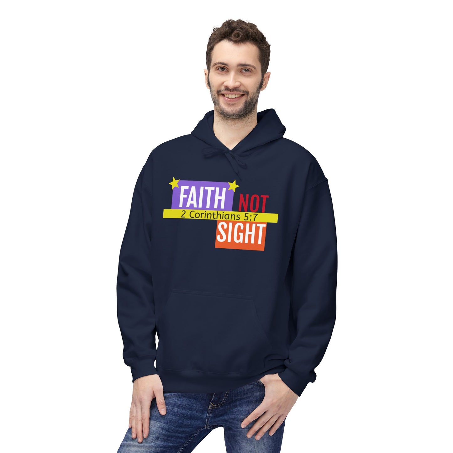 KT&T "Faith Not Sight" Unisex Mid weight Soft Style Fleece Hoodie