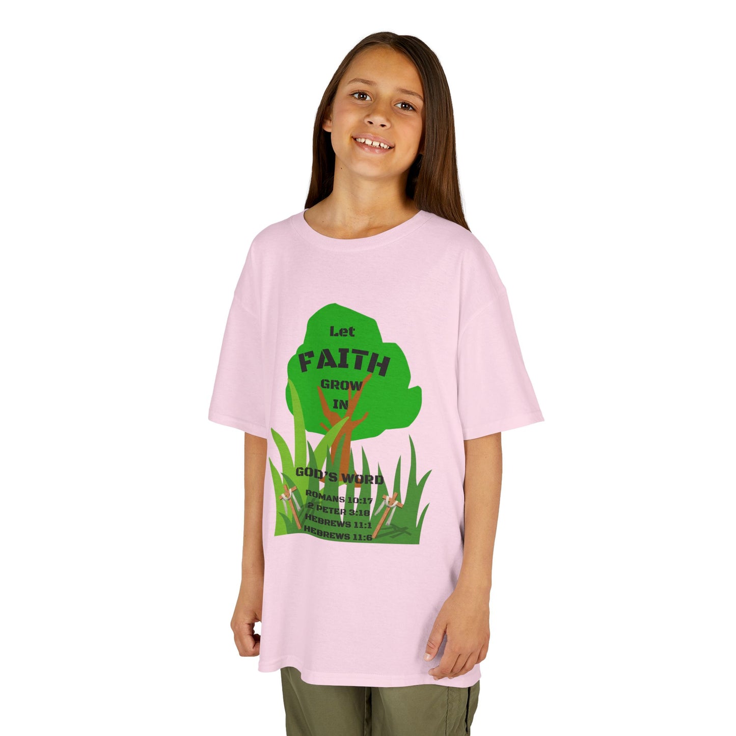 KT&T Let Faith Grow in God's Word Kids Heavy Cotton™ Tee