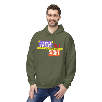 KT&T "Faith Not Sight" Unisex Mid weight Soft Style Fleece Hoodie