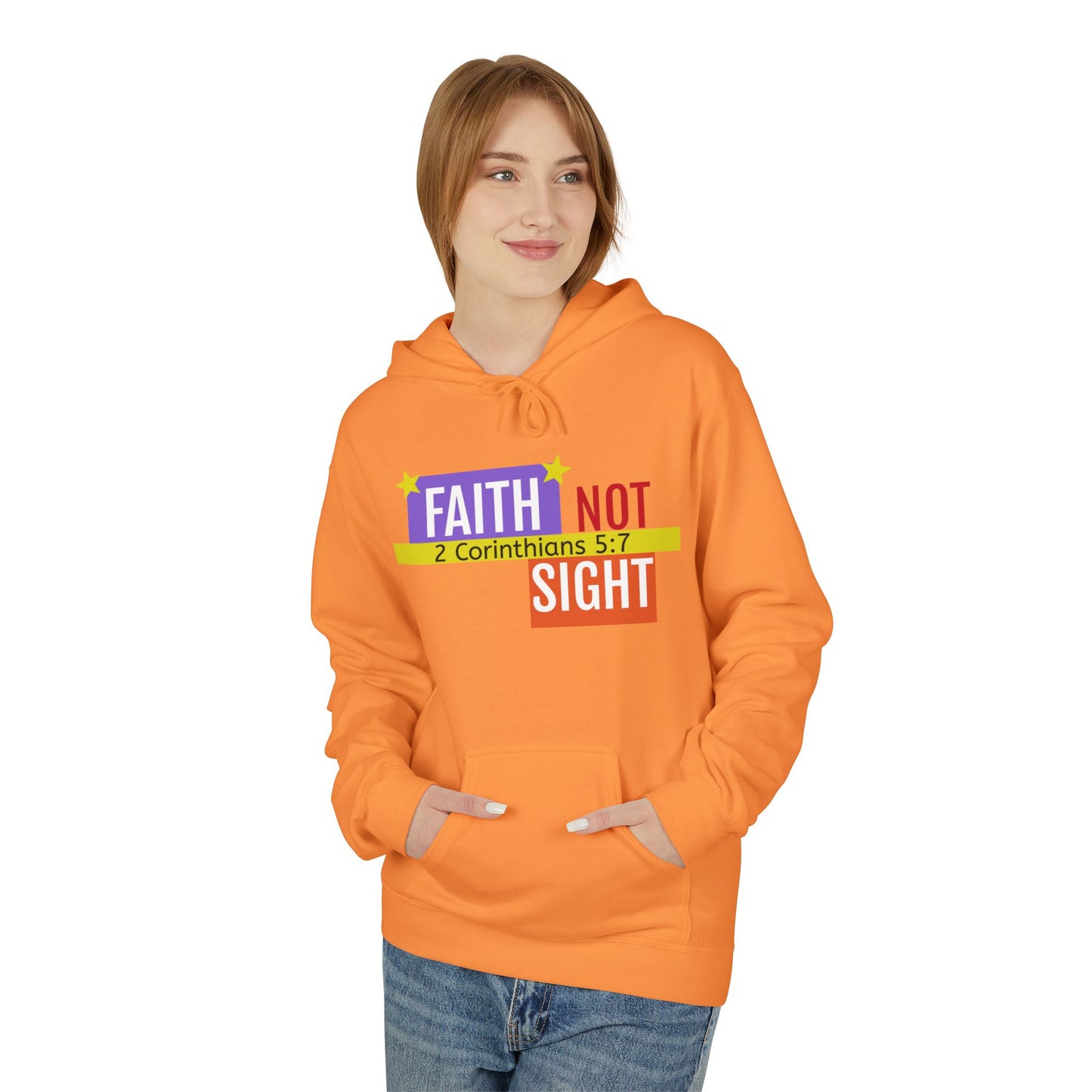 KT&T "Faith Not Sight" Unisex Mid weight Soft Style Fleece Hoodie