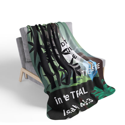 KT&T Don't Leave The Treasure In The Trial Fleece Sherpa Blanket