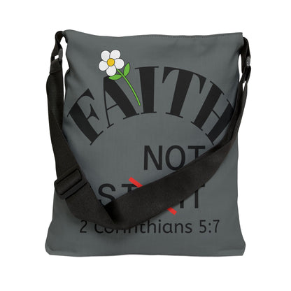 Bolsa de mano ajustable Faith Not Sight de KT&amp;T (AOP) 