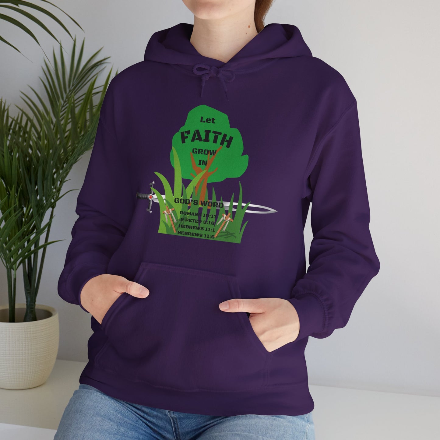 KT&T Let Faith Grow In God's Word Unisex Heavy Blend™ Hooded Sweatshirt